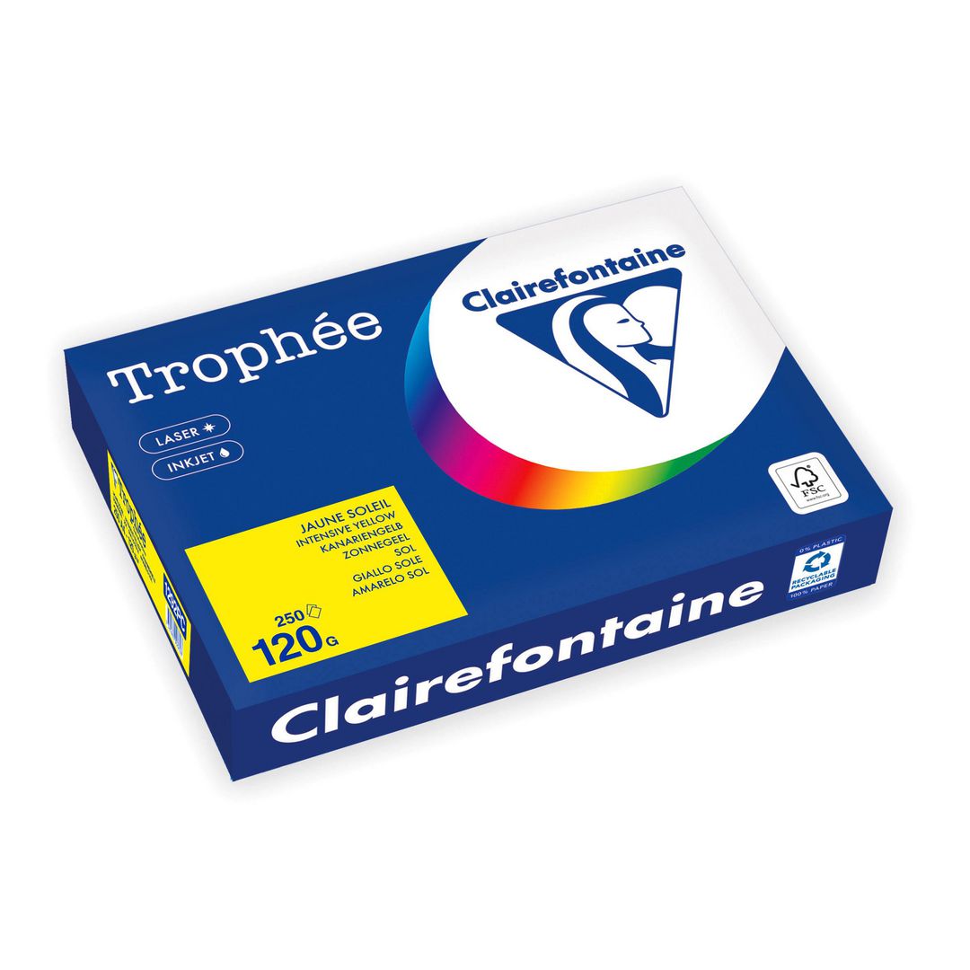 Kopieringspapper A4 120g Ohålat Gul / 250