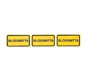 Etikett Blodsmitta 30 x 15mm Gul / 500