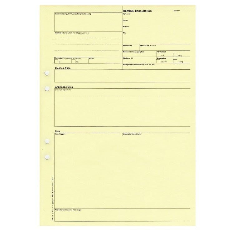 Remiss Allmänn Konsultation Gul