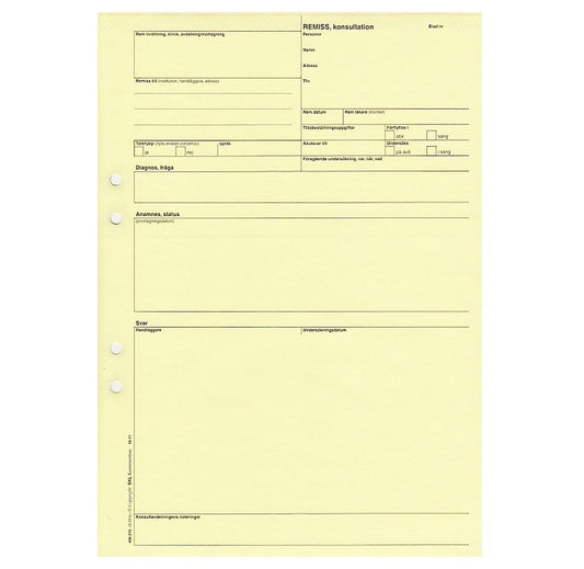 Remiss Allmänn Konsultation Gul