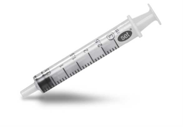 Spruta 3-komp Bluebird Set Luer/Centrerad 3ml / 100