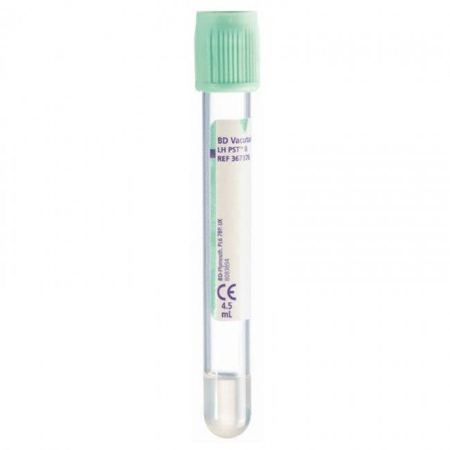 Venprovtagningsrör Ljusgrön 4,5ml 13x100mm Li-Heparin / 100