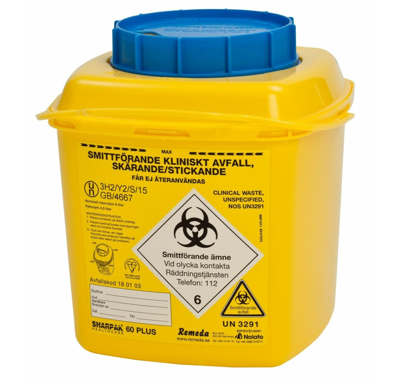 Riskavfallsburk Sharpak 60 Plus 6,0L