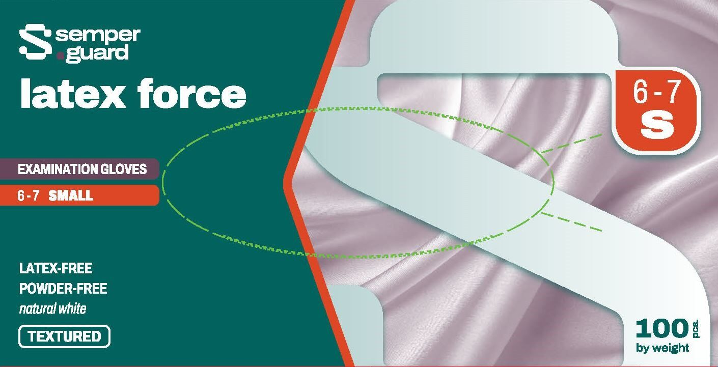 Latexhandske Semperguard Latex Force Vit S / 100