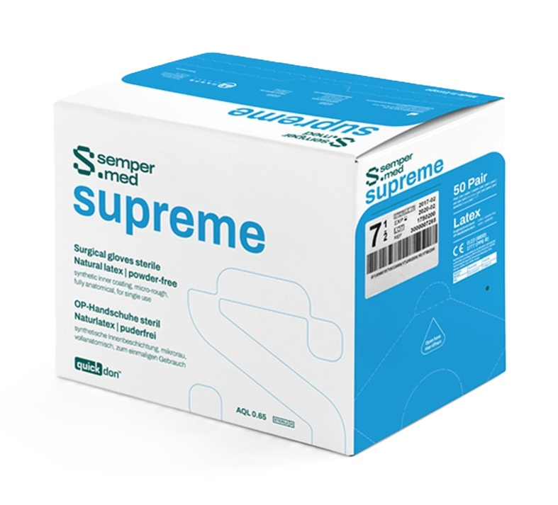 Op-Handske Sempermed Supreme PF Latex Storlek 7,5 / 50