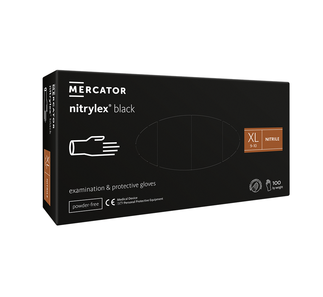 Nitrilhandske Svart PF Mercator Nitrylex XL / 100