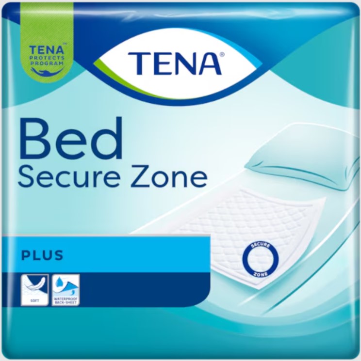Hygienunderlägg Tena Bed Secure Zone Plus 60 x 75cm / 25