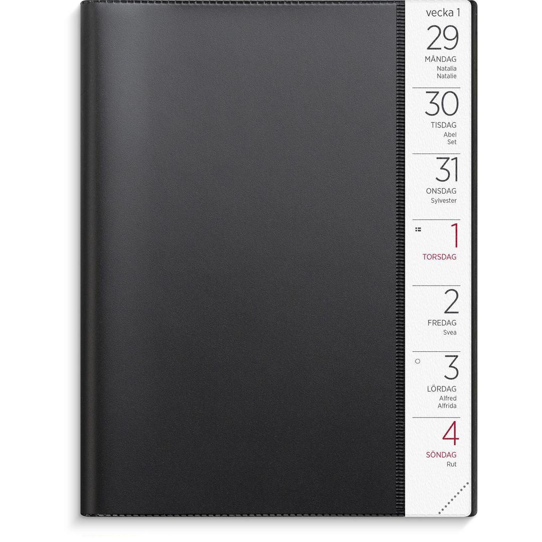 Stor Veckokalender Svart plast - 1106