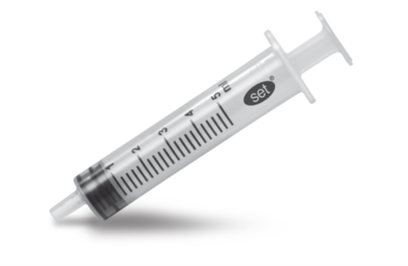 Spruta 3-komp Bluebird Set Luer/Excentrisk 5ml 0,2ml Gradering / 100