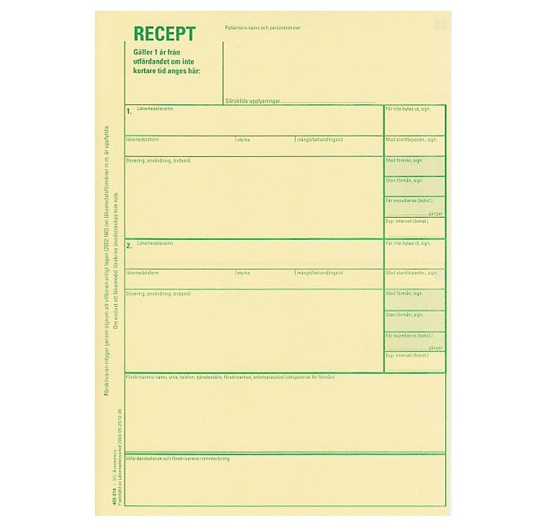 Recept Neutral lösa blad A5 / 100