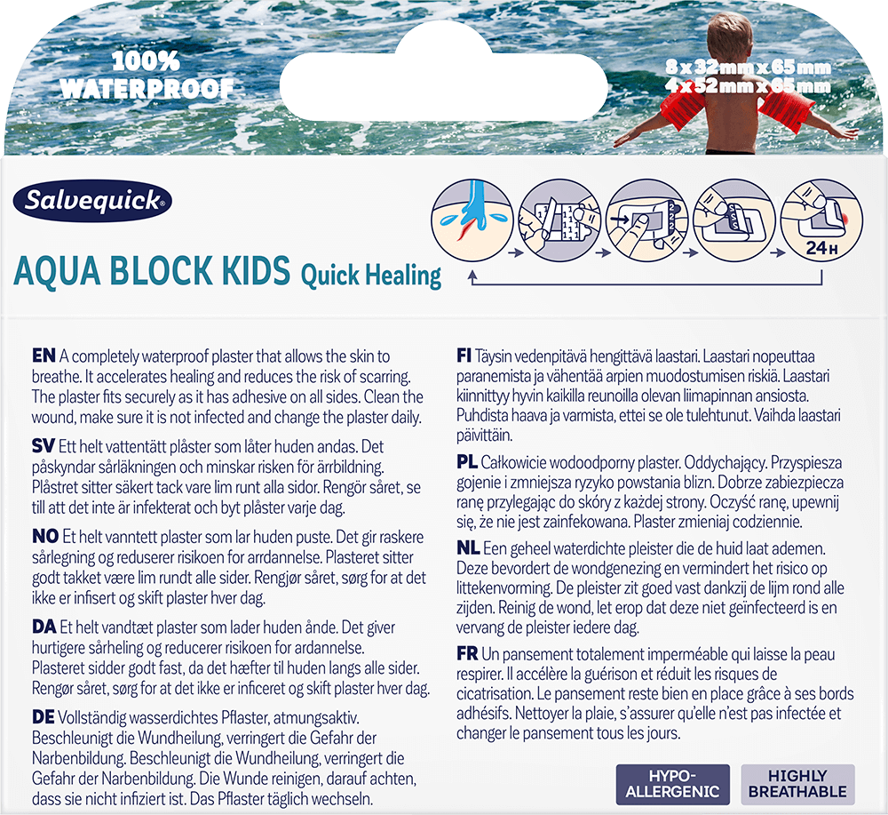 Plåster Salvequick Aqua Block Kids / 12