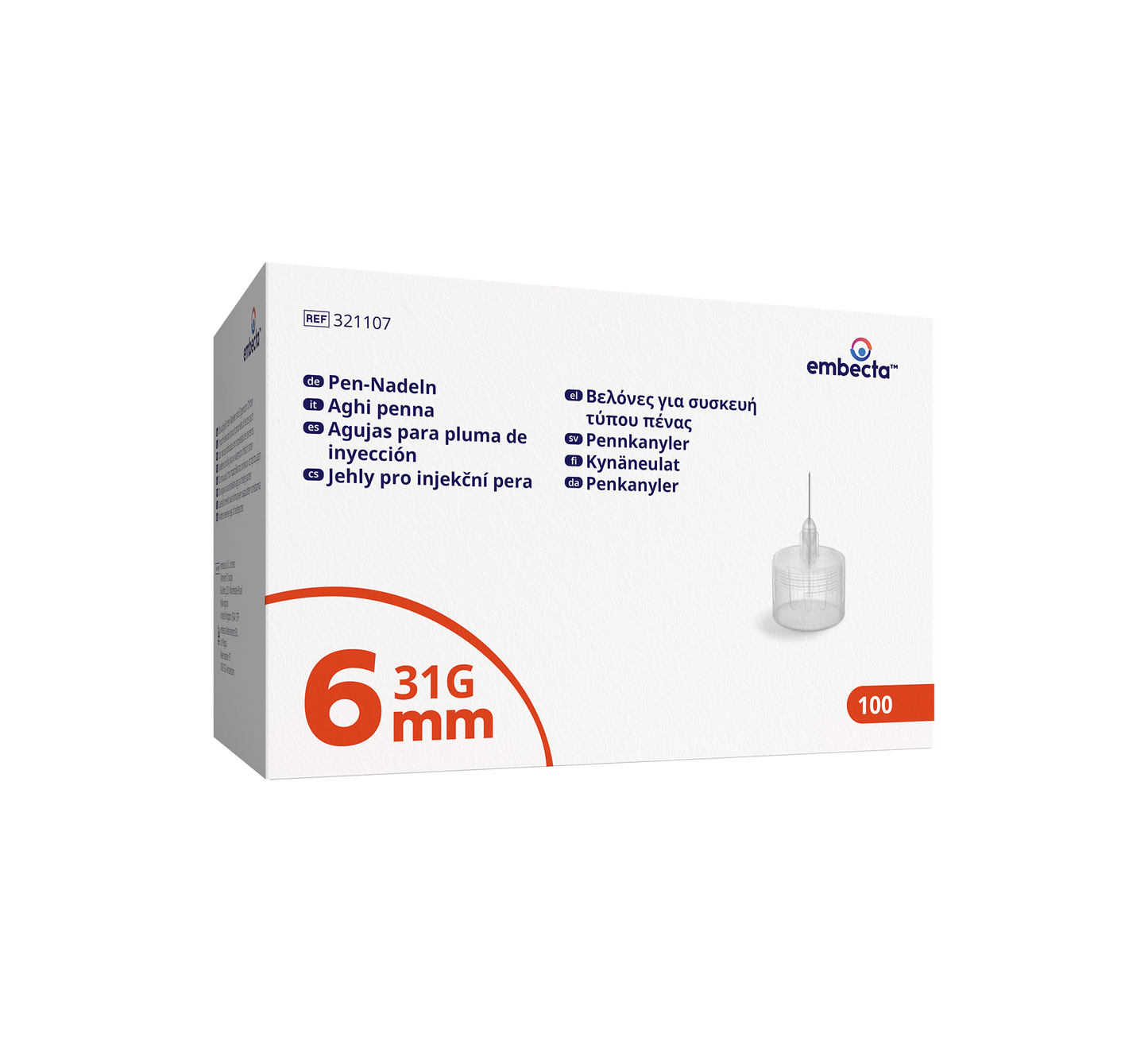 Embecta Pennkanyler 6mm 0,25mm (31G) / 100