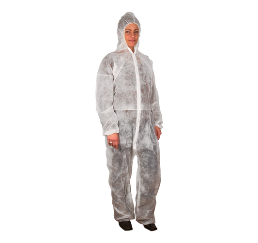 Skyddsdräkt Overall Engångs NonWoven Vit L/XL / 50