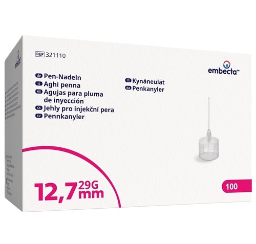 Embecta Pennkanyler 12,7mm 0,33mm (29G) / 100