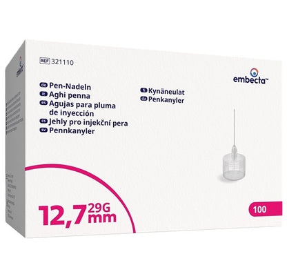 Embecta Pennkanyler 12,7mm 0,33mm (29G) / 100