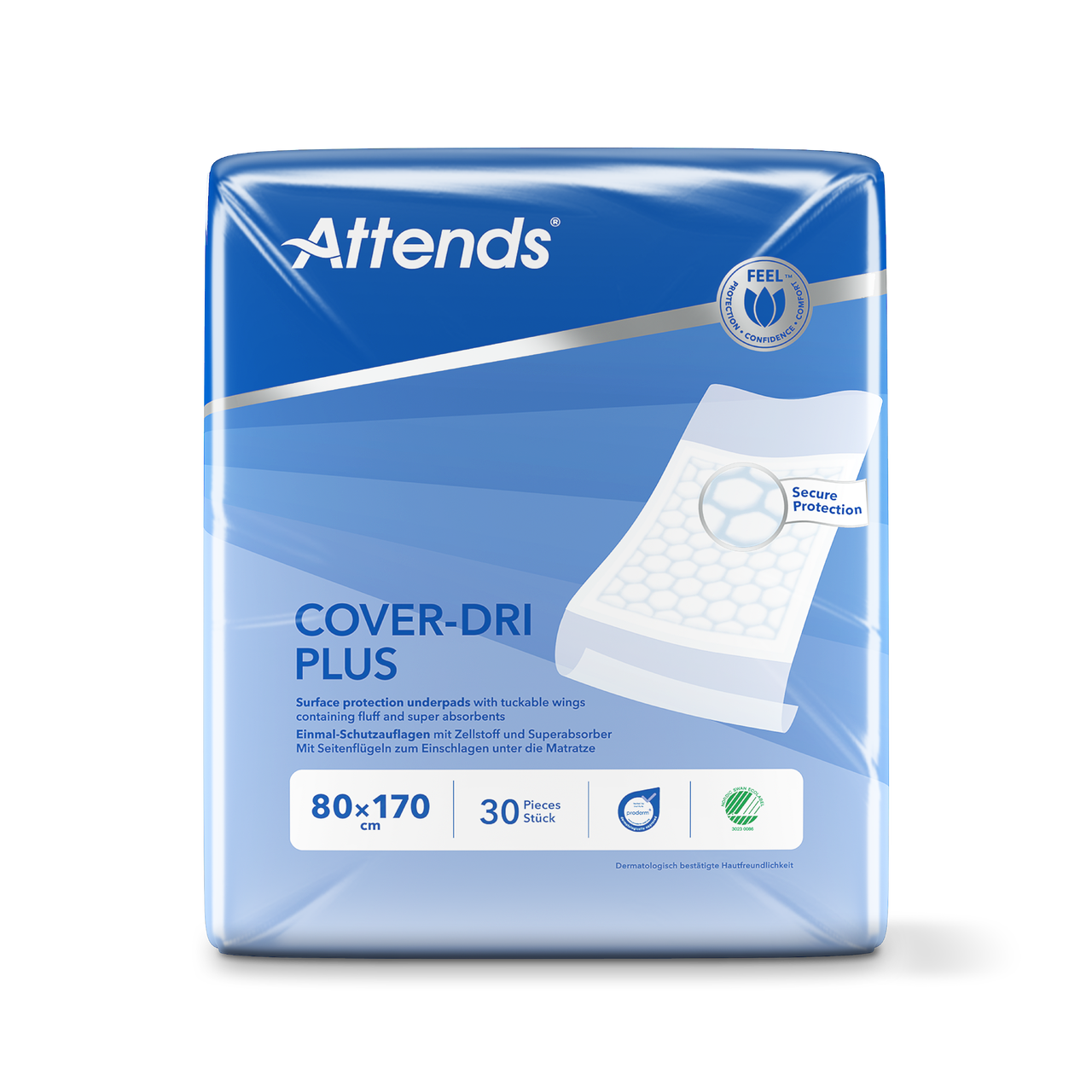 Hygienunderlägg Attends Cover-Dri Plus 80 x 170cm / 30