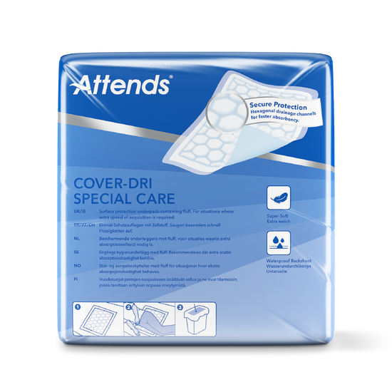 Hygienunderlägg Attends Cover-Dri Special Care 60x60cm / 38