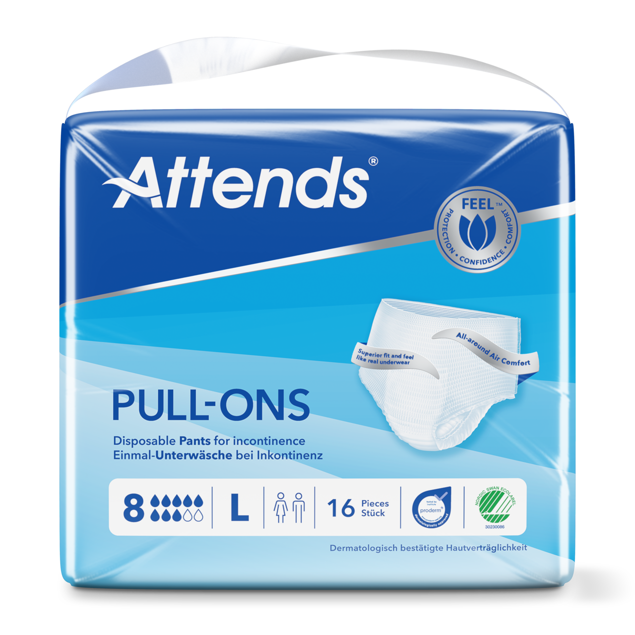 Inkontinensskydd Attends Pull-Ons 8 L / 16