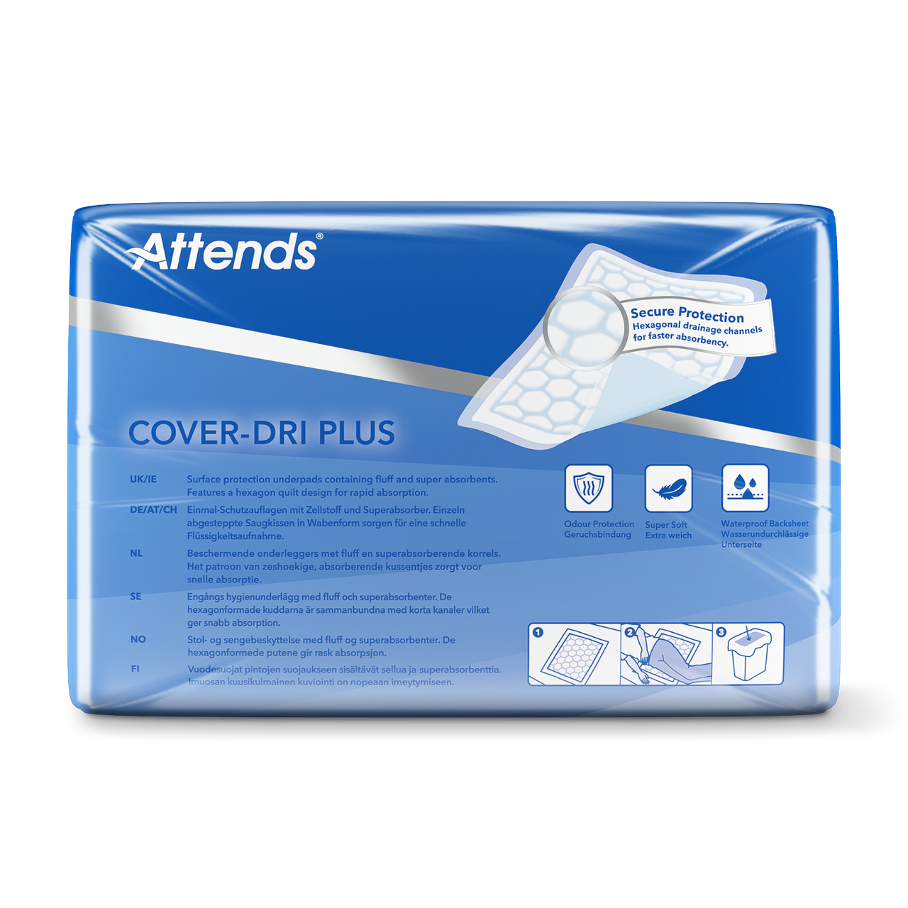 Hygienunderlägg Attends Cover-Dri Plus 40 x 60cm / 50