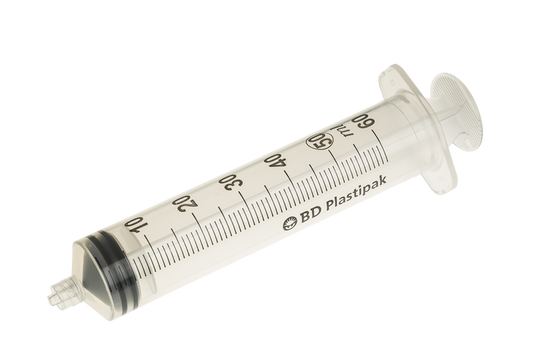 Spruta 3-Komp BD Plastipak Luer-Lock/Centrerad 50/60ml / 60