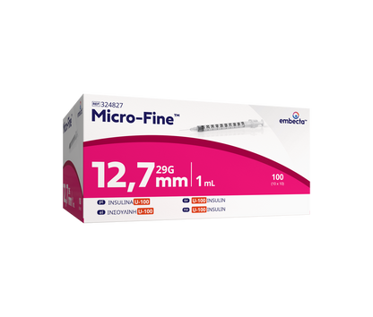 Micro-Fine Insulinspruta 1,0ml (29 G) 0,33mm x 12,7mm / 100