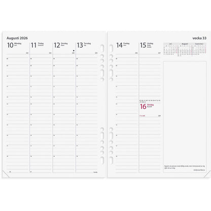 Burde Business Systemkalender Svart konstläder