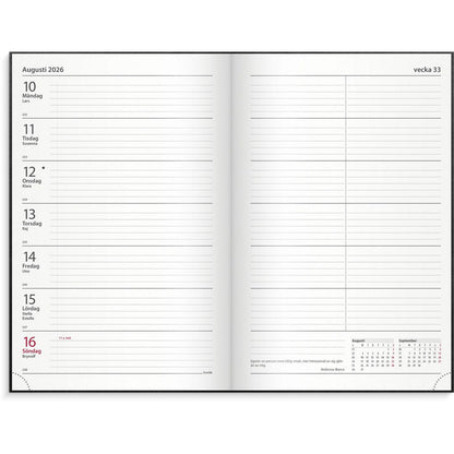 Burde Kontorskalender Svart konstläder - 1073