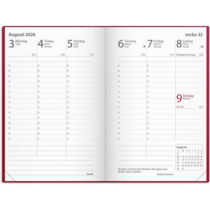 Fickkalender Prestige Konstläder Röd