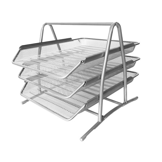 Brevkorg Metall 3-fack Silver
