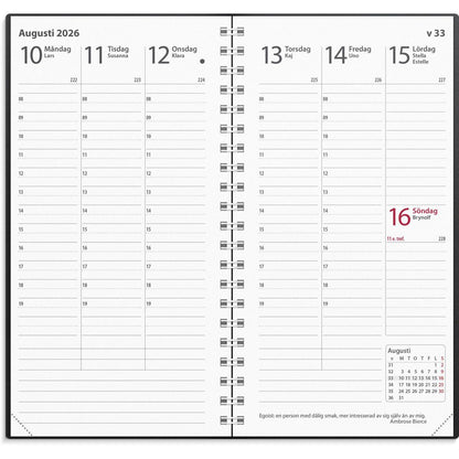 Fickkalender Interplano Svart plast