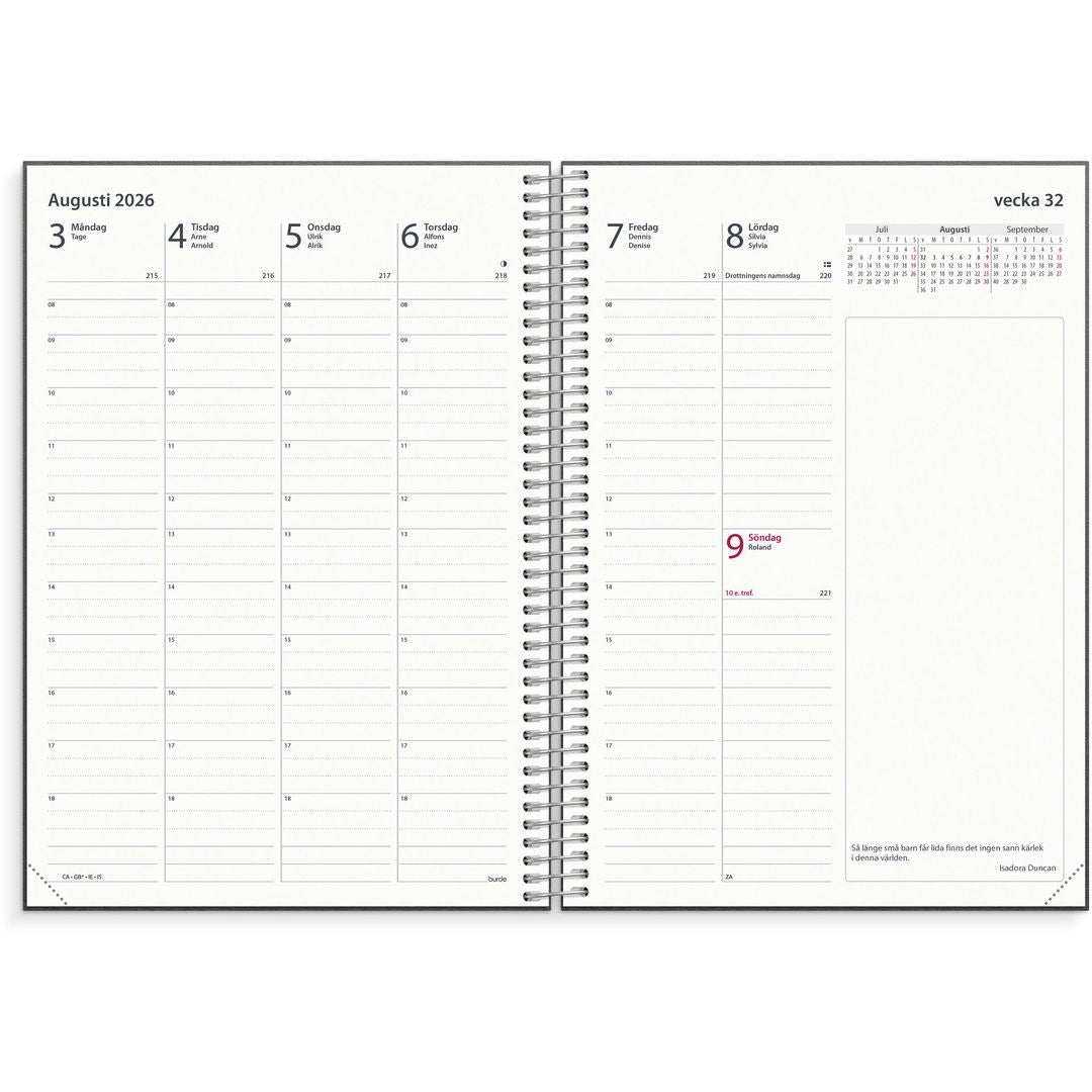 Burde Veckokalender Business VIP refill