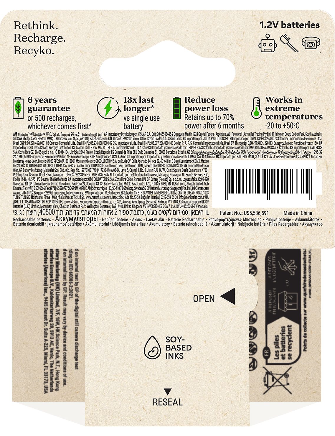 Batteri GP Recyko Laddningsbart 950mAh AAA / 4