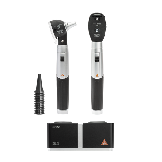 HEINE mini 3000® LED F.O. Otoskop/LED Oftalmoskopset Laddare