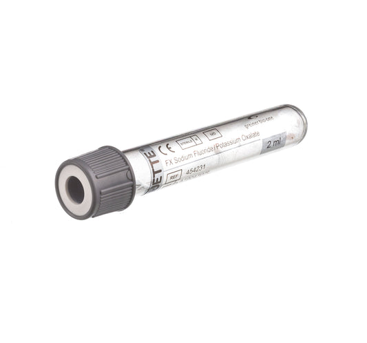 Venprovtagningsrör Grå/Vit Glukos NaF/KO 2ml 13x75mm / 50