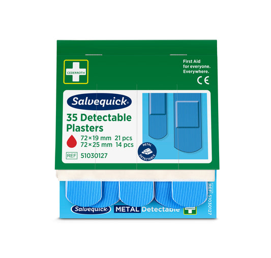 Salvequick Blue Detectable Plåster 35st/refill / 6