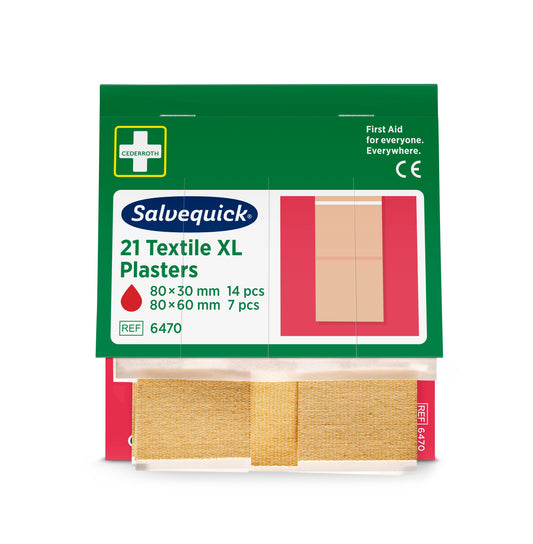 Salvequick XL Textilplåster 21st/refill / 6