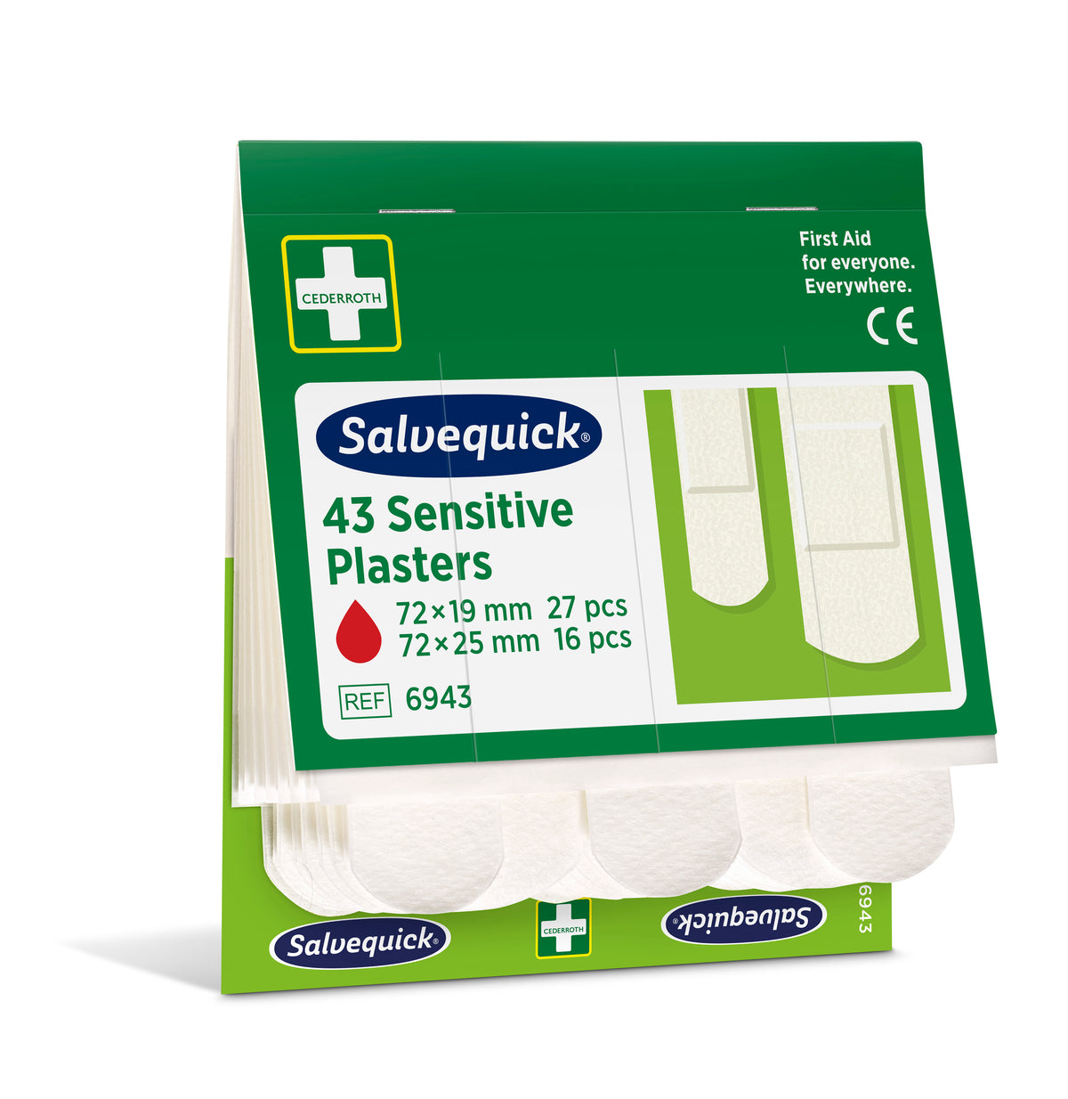 Salvequick Sensitive Plåster 43st/refill / 6