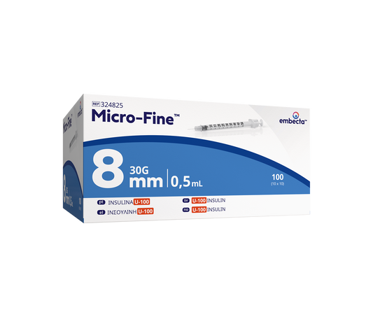 Micro-Fine Insulinspruta 0,5 ml (30 G) 0,30mm x 8mm / 100