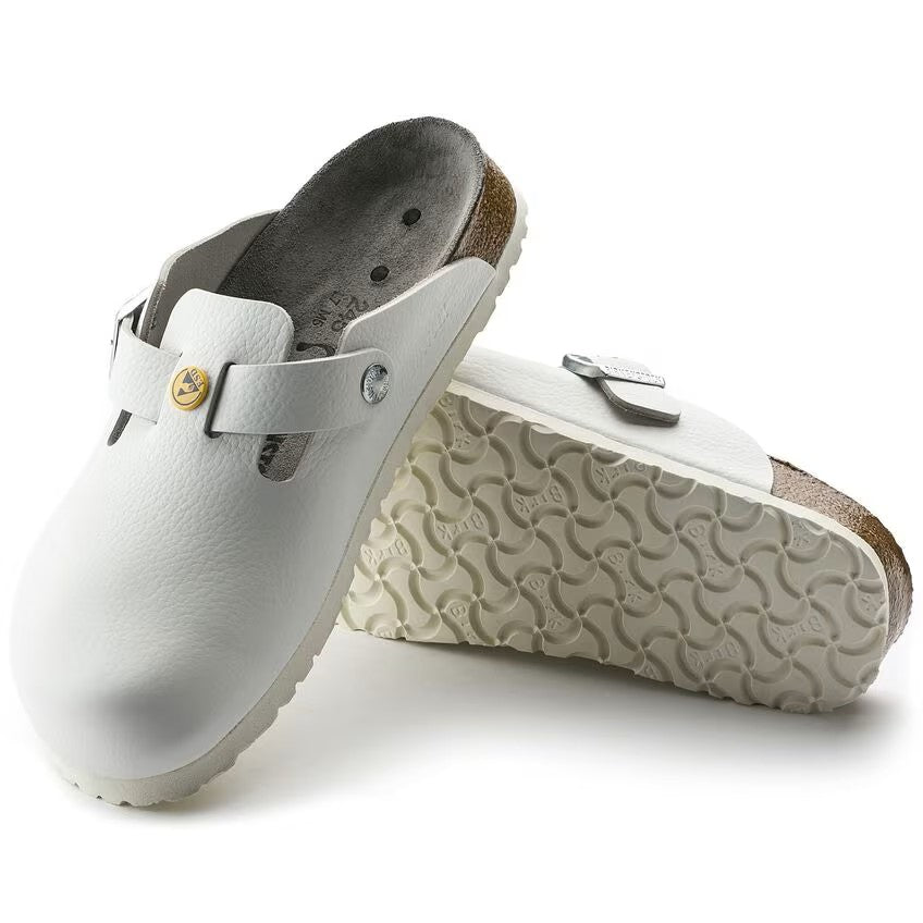 Birkenstock Tofflor Boston ESD Narrow Fit Vit