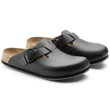Birkenstock Tofflor Boston Super Grip Narrow Fit Svart