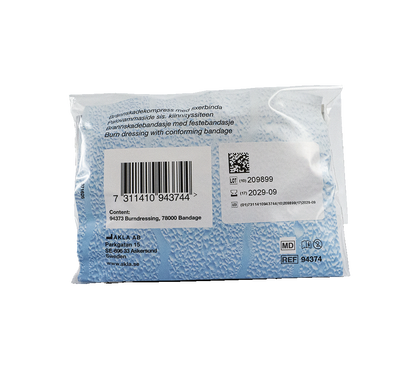 Brännskadekompress 10 x 10cm med fixerbinda