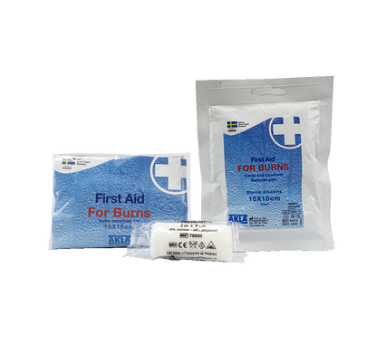 Brännskadekompress 10 x 10cm med fixerbinda