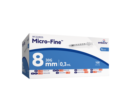 Micro-Fine Insulinspruta 0,3 ml (30 G) 0,30mm x 8mm / 100