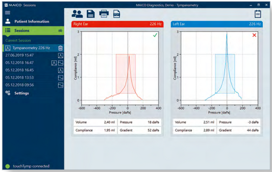 Mjukvara Session för Audiometer Maico