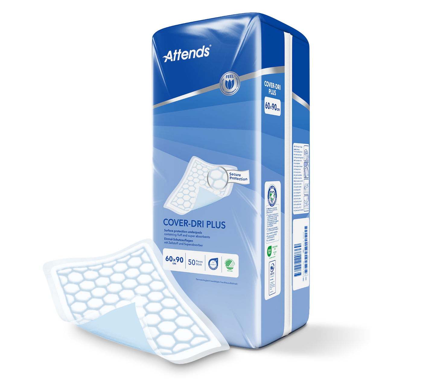 Hygienunderlägg Attends Cover-Dri Plus 60 x 90cm / 50