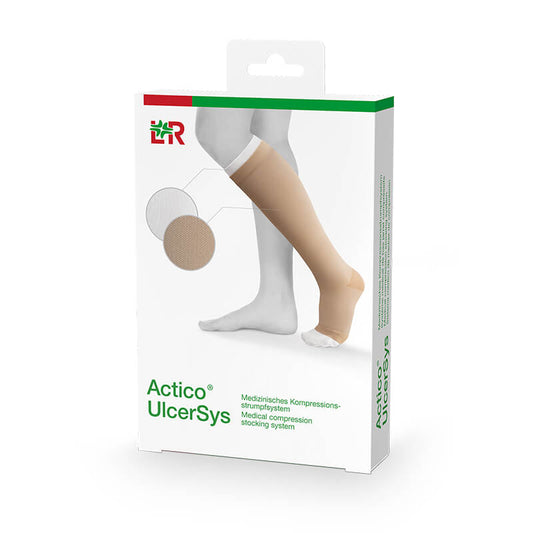 Kompressionsstrumpa Actico UlcerSys Vit Standard Innestrumpa L / 3