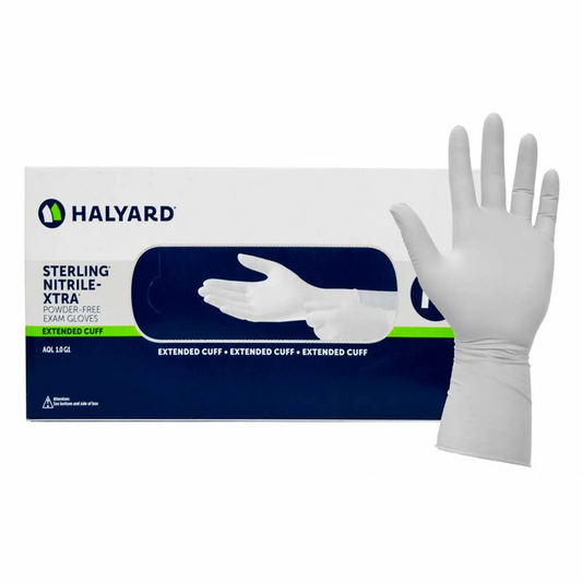 Nitrilhandske Halyard Sterling Nitrile Lång Grå M / 100