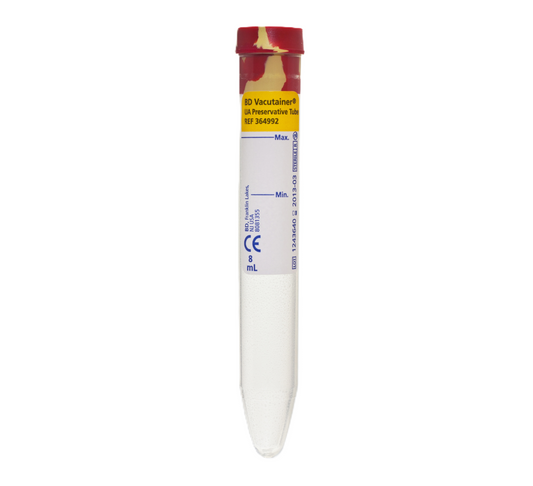 Vakuumrör BD Gul/Röd Urin med tillsats Kona 8ml 16 x 100mm / 100