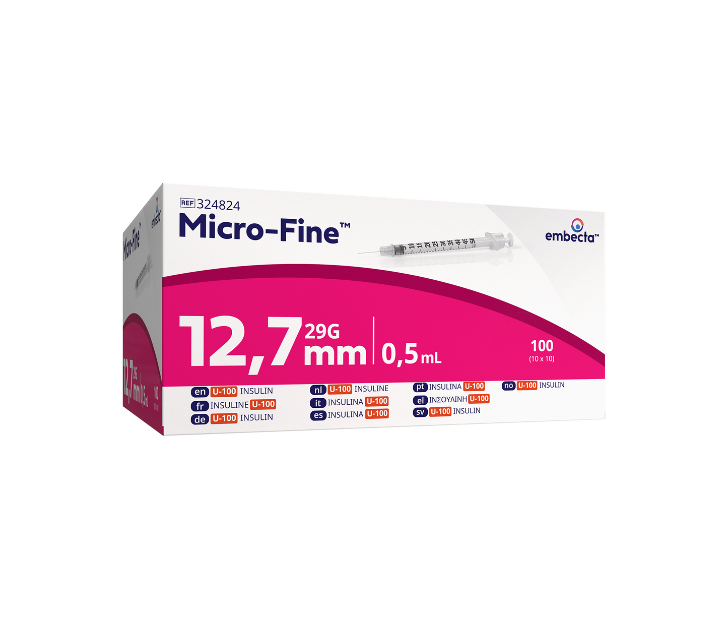 Micro-Fine Insulinspruta 0,5 ml 0,33mm x 12,7mm / 100