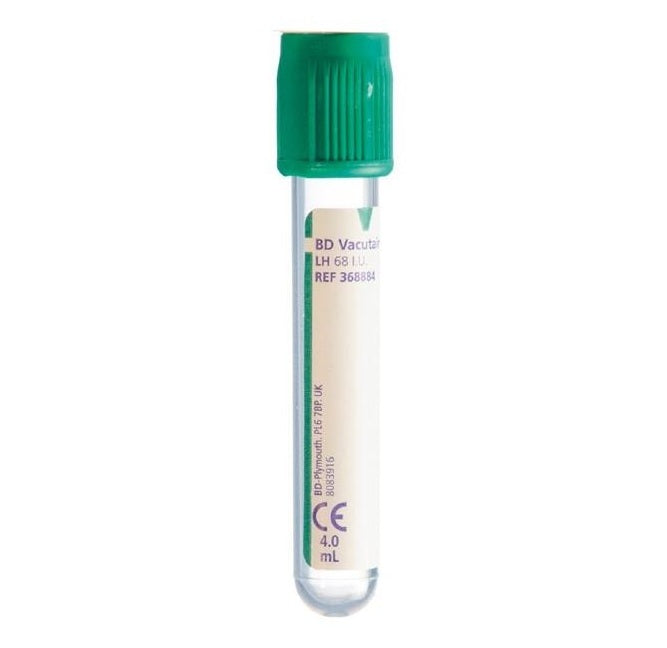 Venprovtagningsrör Grön 4ml 13x75mm Litium-Heparin / 100 | Bluebird ...